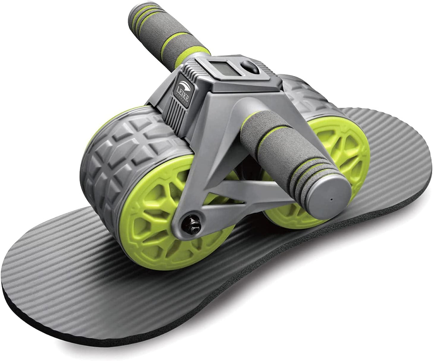 Leikefitness Ab Wheel Roller Automatic Rebound with Knee Pad Mat,Core Muscle Ab Trainer with Intelligent Display, Ab Workout Equipment for Abdominal Exercise