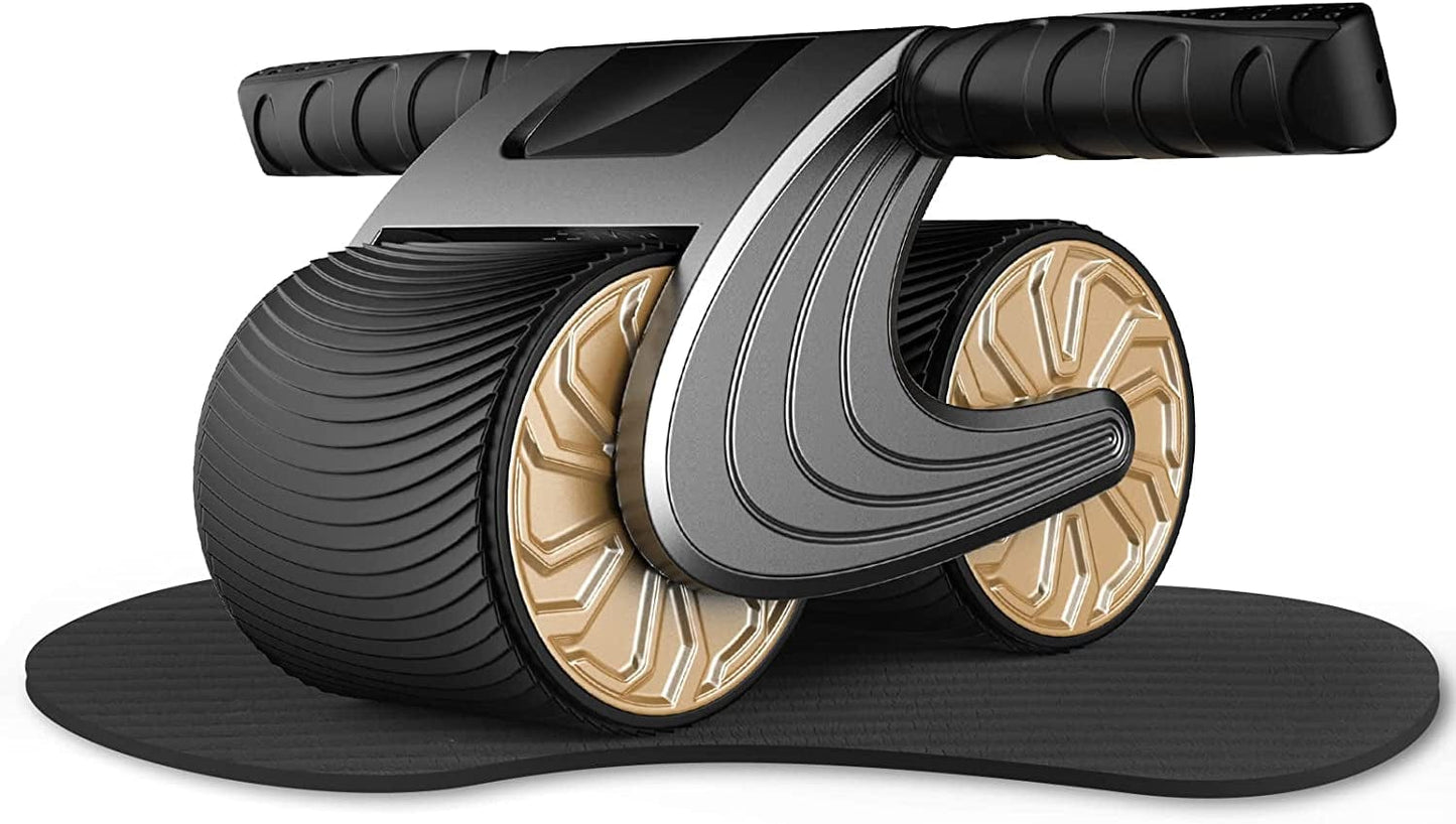 LI NS AB Roller Wheel Abs Workout Equipment Exercise Roller Wheel Kit with Knee Pad LED Display Automatic Rebound - Home Gym Equipment for Men Women Core Workout Abdominal Exercise Rollers