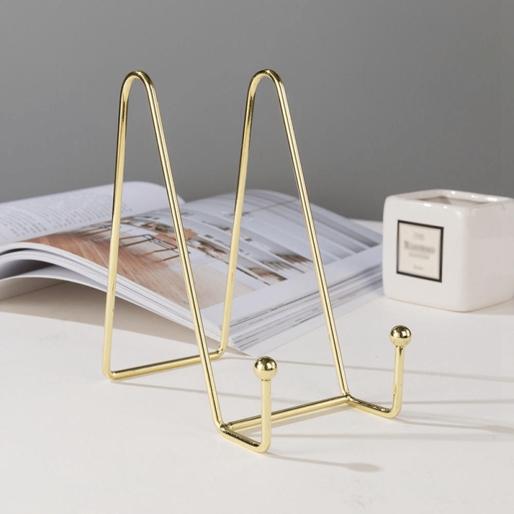Magazine Iron Decorative Rack Bookshelf Simple Art Display Stand Multipurpose Picture Frame Holder Furniture > Cabinets & Storage > Magazine Racks Magazine L Gold