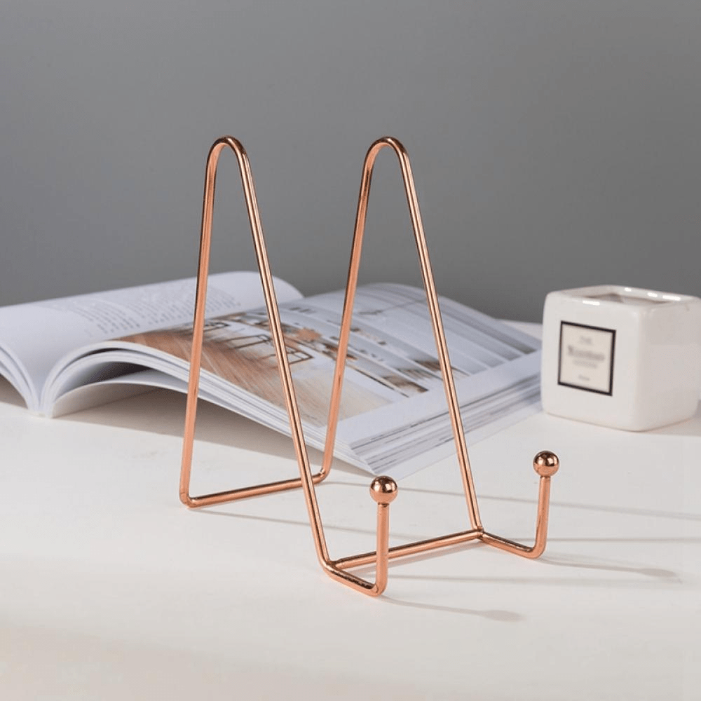 Magazine Iron Decorative Rack Bookshelf Simple Art Display Stand Multipurpose Picture Frame Holder Furniture > Cabinets & Storage > Magazine Racks Magazine L Rose Gold