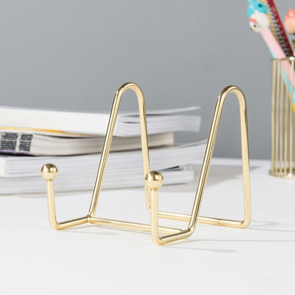 Magazine Iron Decorative Rack Bookshelf Simple Art Display Stand Multipurpose Picture Frame Holder Furniture > Cabinets & Storage > Magazine Racks Magazine S Gold