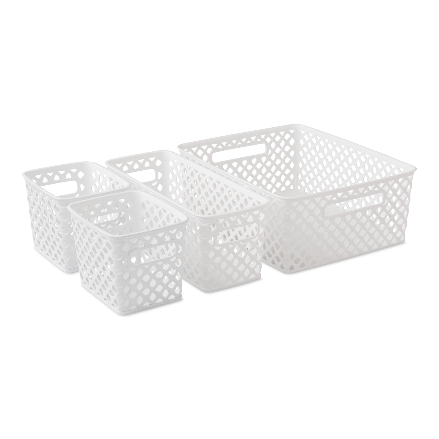 Mainstays Decorative Storage Basket, Set of 4, Black Furniture > Cabinets & Storage > Storage Chests Mainstays White
