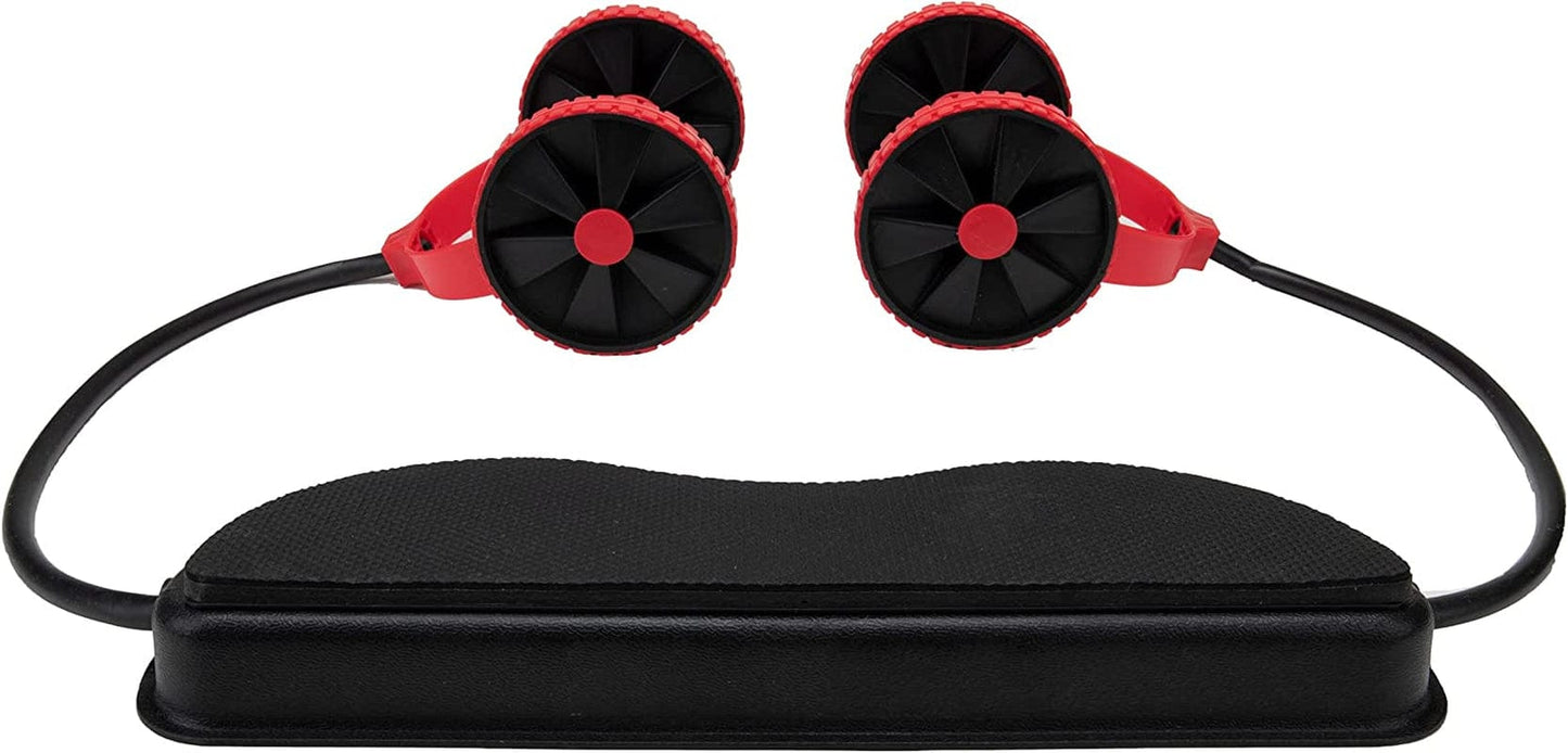 Mind Reader Wheel Abs Roller Core Muscles Exercise Trainer, Abdominal Fitness Equipment, Red, ABROLL-RED