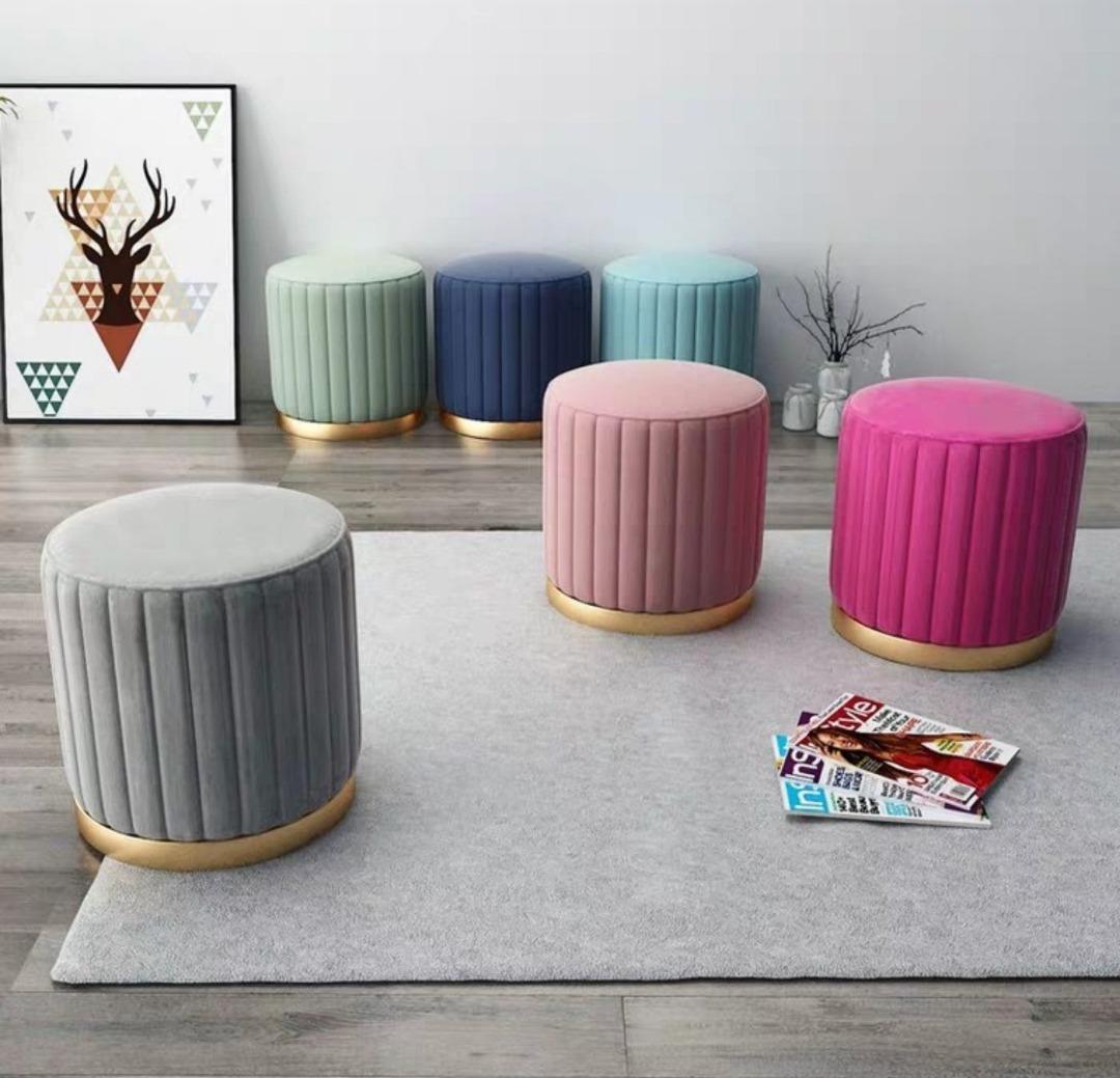 Chair Modern Velvet Vanity Stool