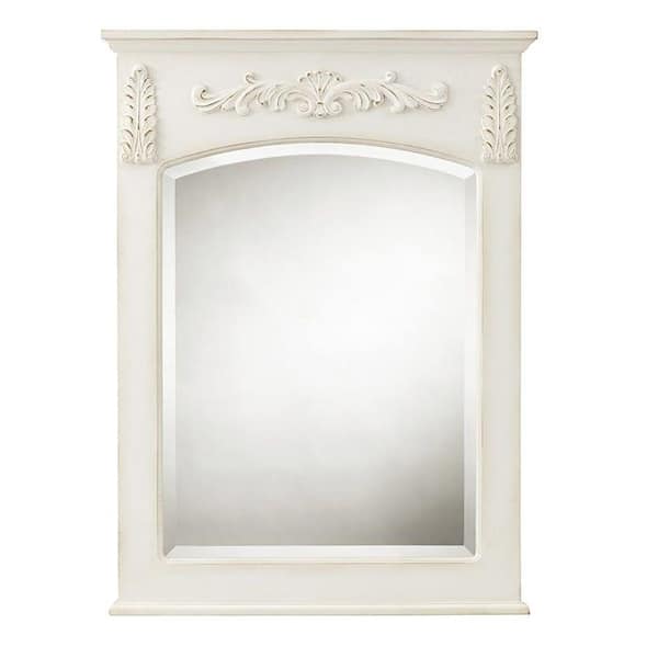 Framed Rectangular Bathroom Vanity Mirror, White