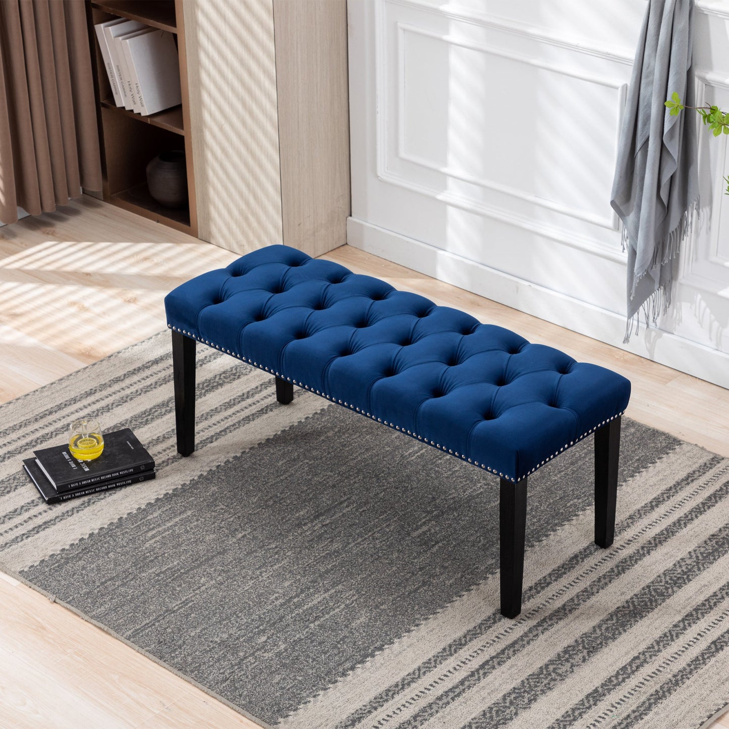 Sculpt Upholstered Velvet Accent Bench - Benches