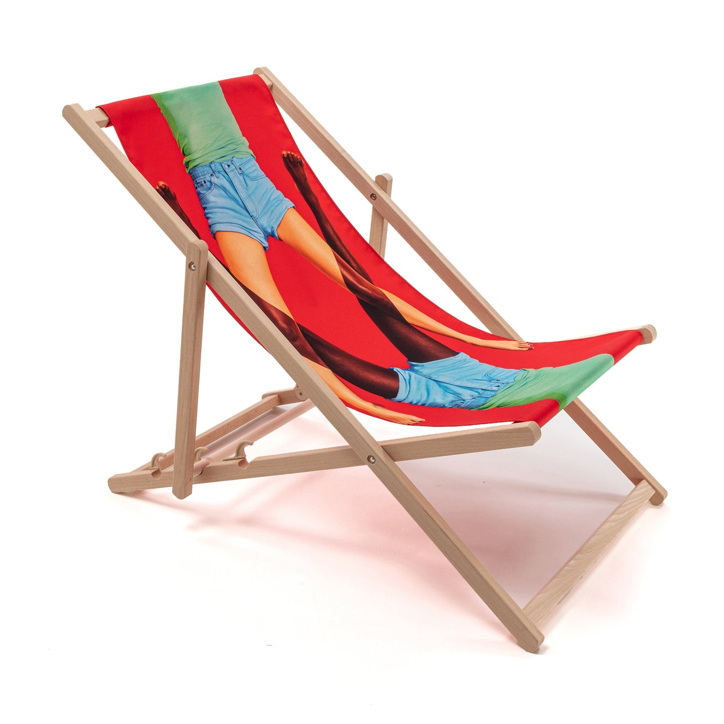 Toiletpaper Wooden Folding Indoor/Outdoor Deckchair