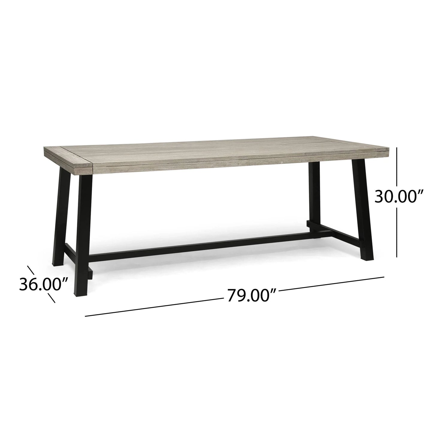 Carlisle 14.50 in. Sandblast Light Grey Wood and Metal Outdoor Bench (Set of 2)- $170