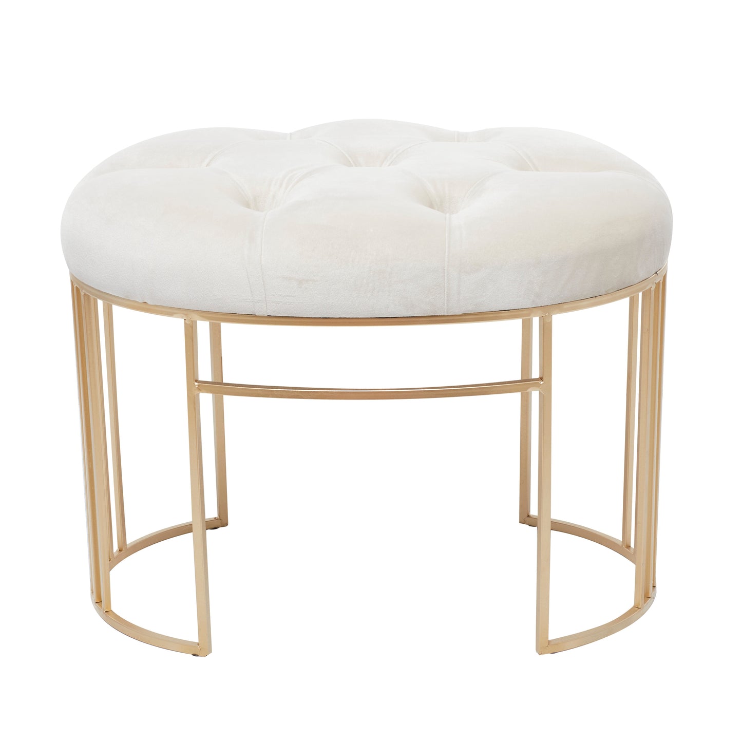 Metal Bench with Velvet Seat