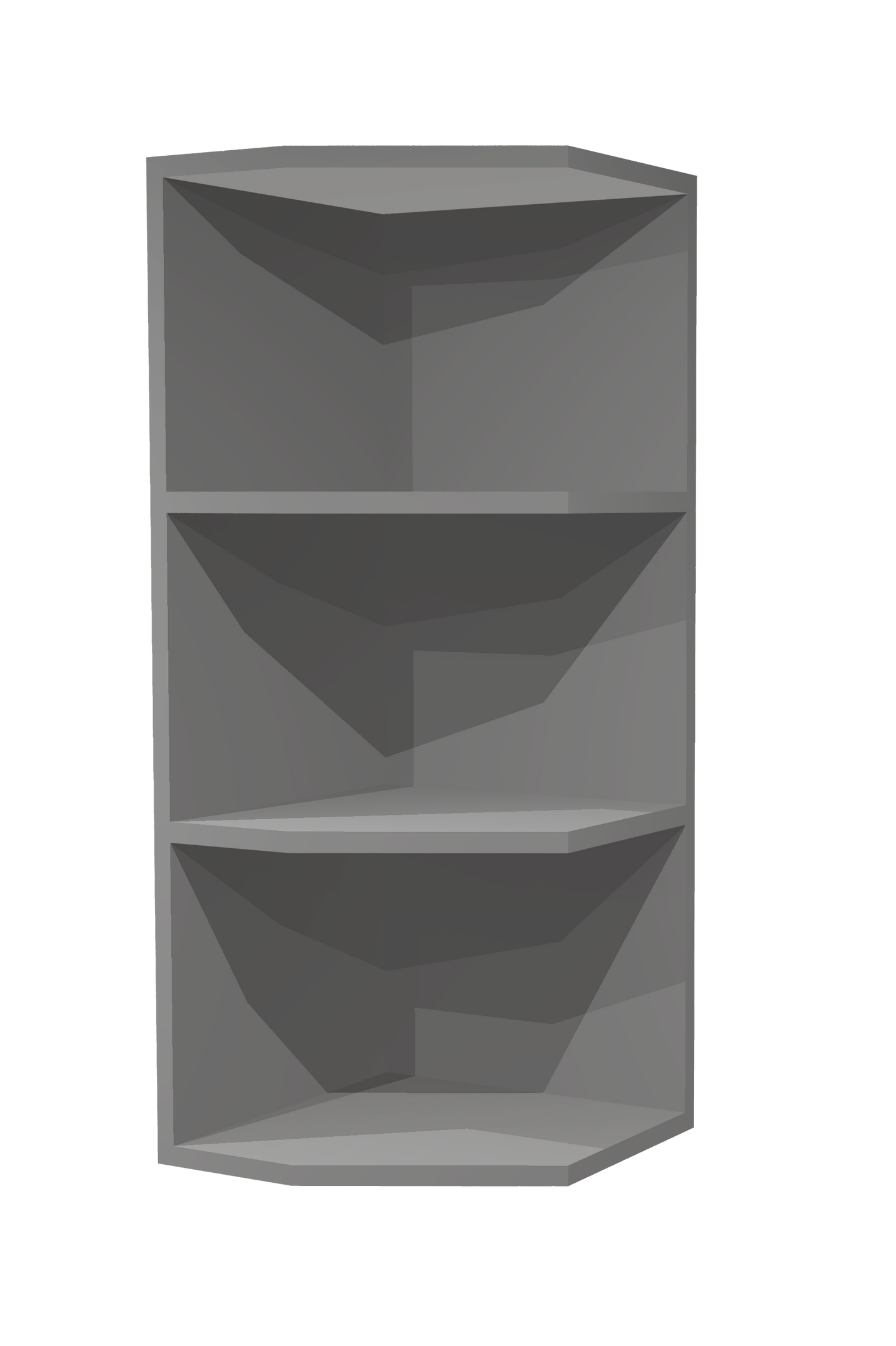 RTA - Grey Shaker - End Wall Shelf Base Cabinets | 12"W x 30"H x 12"D