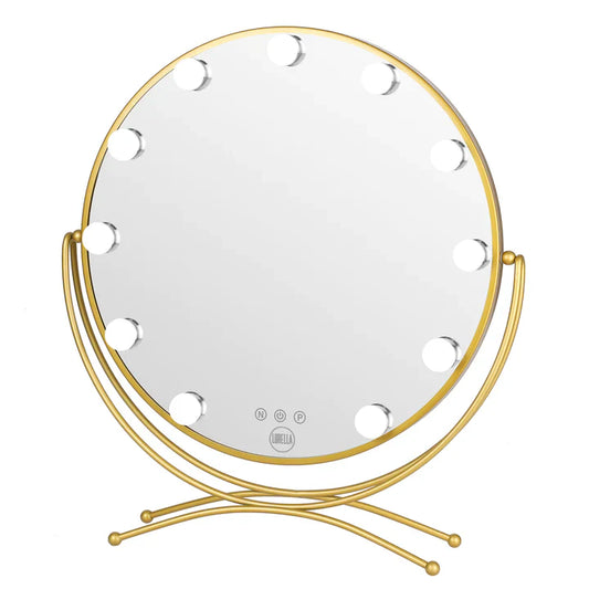 Lurella 11 Bulb Round Vanity Mirror - Gold
