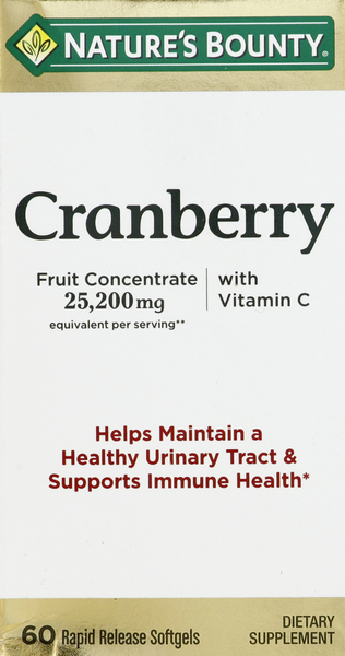 Nature's Bounty Triple Strength Cranberry 25,200mg with Vitamin C Softgels