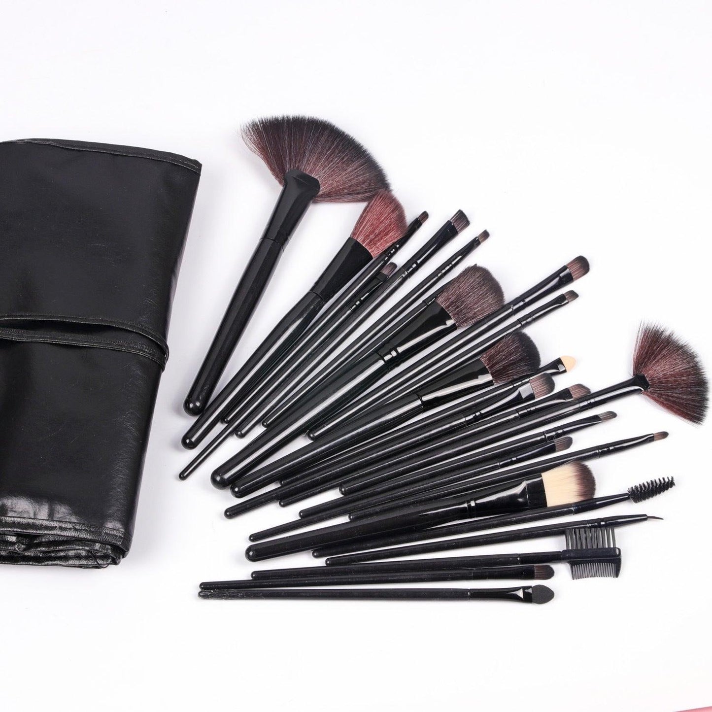 Shadowing 24 Makeup Brushes Set, Brownnatural Wood - amazitshop