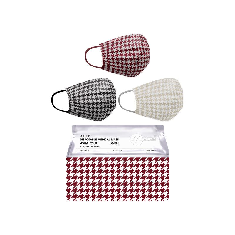 Medeis Disposable Medical Mask - Houndstooth 30PCS