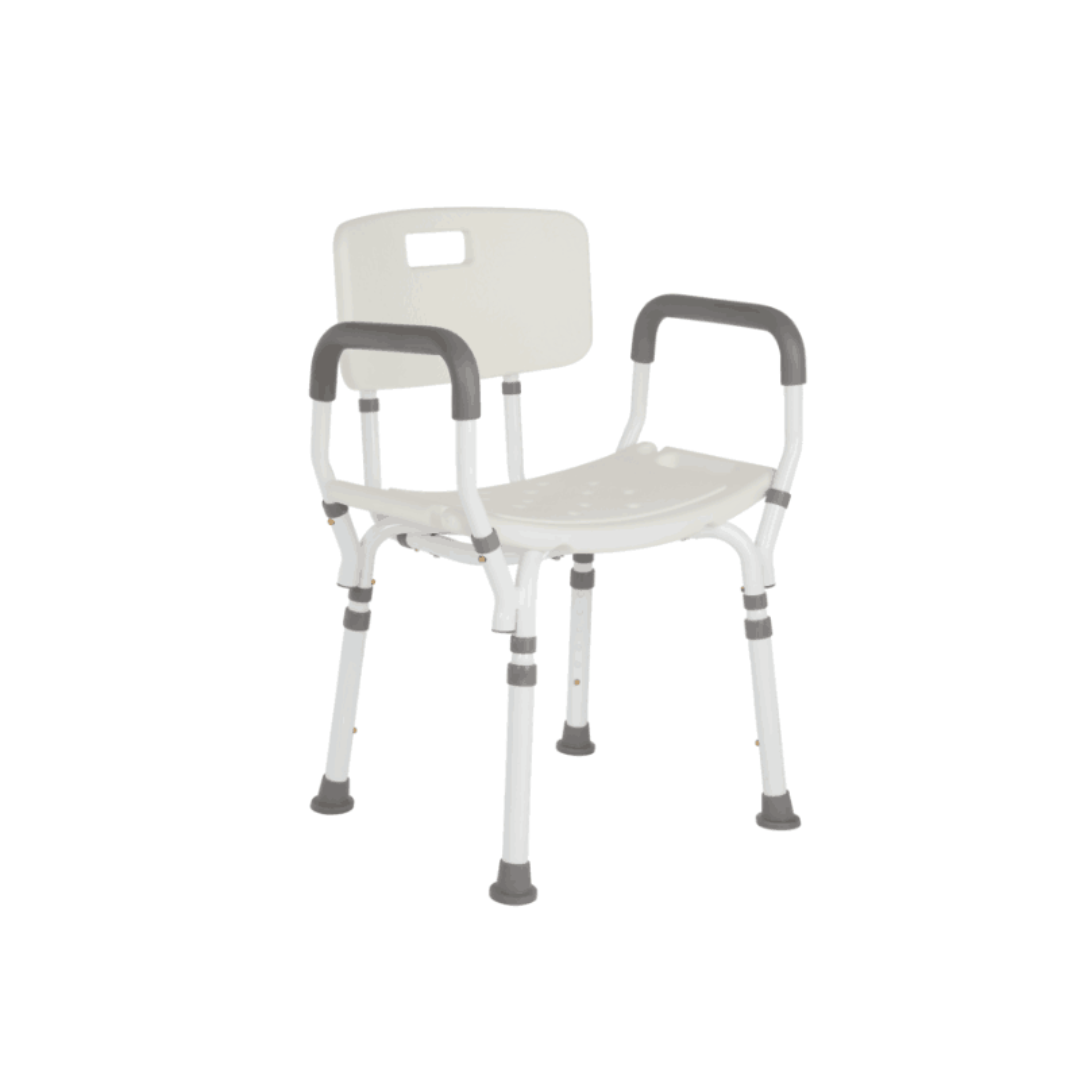 Lifestyle Mobility Aids Premium Shower Chair with Back and Padded Arms - Senior.com Bath Benches & Seats
