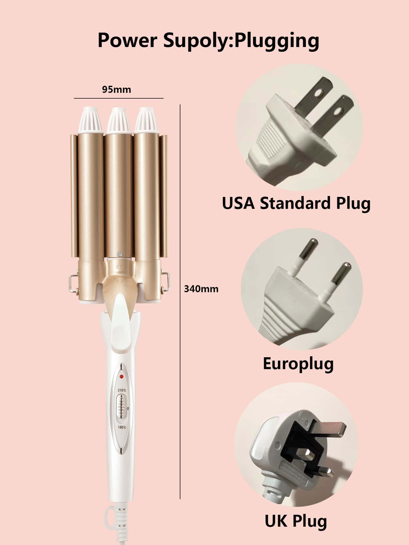 1pc Portable Hair Curling Iron