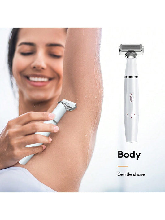 1pcs Electric Body Hair Razor For Man/Women, Facial Hair Razor, Bikini Trimmer Women - Wet/Dry Body Shaver Groomer, Replaceable Blade Heads, USB Recharge ,Waterproof Razor, White