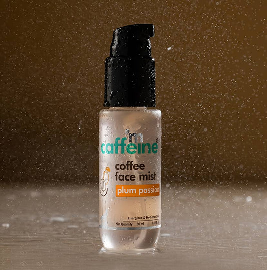 mCaffeine Plum Passion Energizing Coffee Face Mist with Hyaluronic Acid for Instant Glow & Hydration - 50 ml