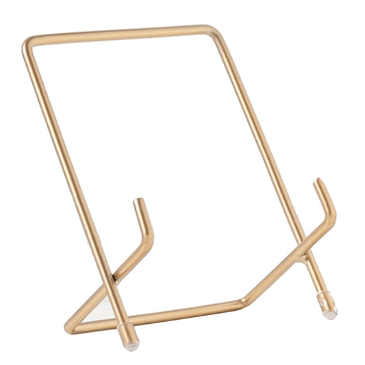 1X Nordic Iron Tabletop Photo Magazine Rack Simply Design Geometry 3 Colors Golden