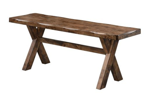 Alston X-shaped Dining Bench Knotty Nutmeg