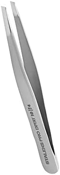 Tweezers For Eyebrow - STALEKS PRO - type 4 - Surgical Stainless Steel - Slant Tip Tweezer - Durability - Precision - Handmade - For Experts - And Professionals.