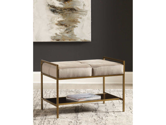 Clay Warm Grey & Gold Stool