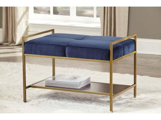 Clay Navy Blue & Gold Stool