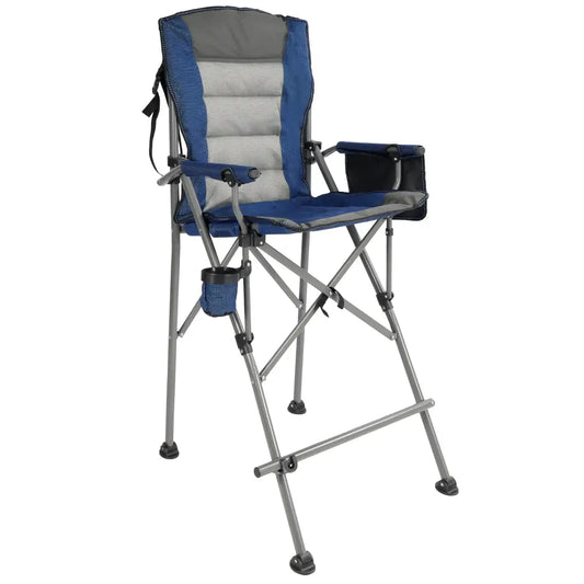 Bar Height Extra Tall Folding Chairs with High Back Padded Seat and Arms