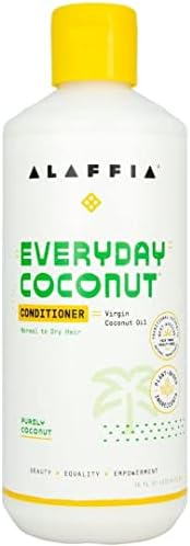 Alaffia Hair Care, Everyday Coconut Conditioner, Daily Moisturizer, Wavy & Curly Hair Products, Vitamin E, Virgin Coconut Oil, Ginger Extract, 16 Fl Oz