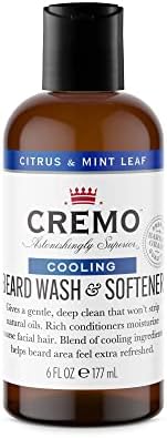 Cremo Citrus Mint Leaf Cooling Beard and Face Wash, Specifically Designed to Clean Coarse Facial Hair, 6 Fluid Oz