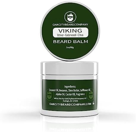 OakCityBeardCo. - Viking - 2 Ounce - Beard Balm - Beard Conditioner - Vetiver - Cedar - Citrus