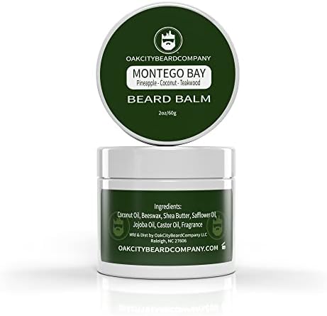 Oak City Beard Company - Montego Bay - 2 Ounce - Beard Balm - Pineapple - Coconut - Teakwood - Beard Conditioner