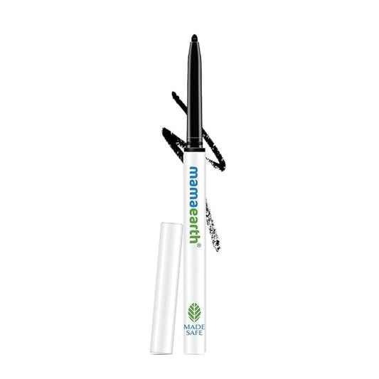 Mamaearth Long Stay Natural Black Kajal - Smudge-Proof and Waterproof - 11-Hour Long Stay - Charcoal Black Kajal for Women