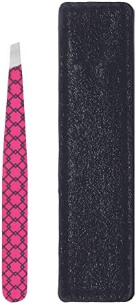 JAPONESQUE Soft Touch Slant Tweezer with Precision Crafted, Hand Sharpened Tips for Shaping and Defining Brows, Includes Protective Storage Pouch