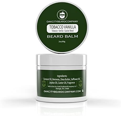 Oak City Beard Company - Tobacco Vanilla - 2 Ounce - Beard Balm - Tobacco - Vanilla - Guaiac Wood - Beard Conditioner