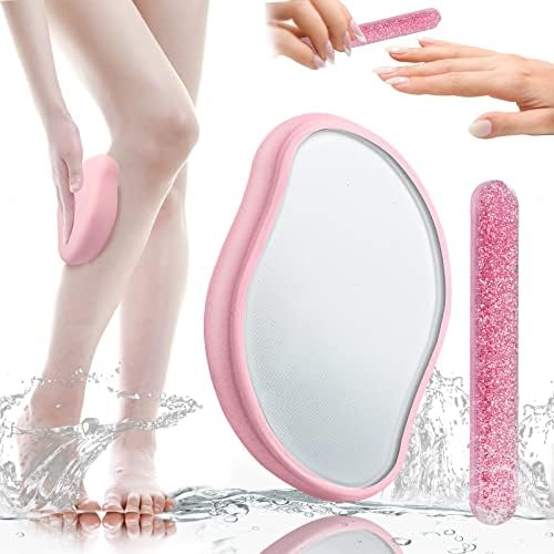 Wouyciop Upgraded Version Nano Crystal Hair Eraser for Women Man-Reusable Washable Crystal Hair Remover Painless Hair Removal Tool with Nano Nail File-Bikini Portable Razorless Shave (Beauty Pink)