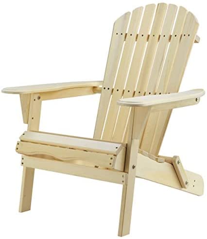 Wooden Folding Adirondack Chair, Natural Canadian Yellow Cedar