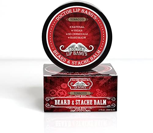 Doctor Lip Bang's Vegan Beard and Stache Balm | Tobacco | Cruelty-Free | 100 % All Natural | Paraben-Free | Made in the United States | Great for Grooming Beards and Mustaches