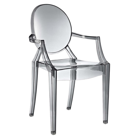 Acrylic Stacking Kitchen and Dining Room Arm Chair in Clear - Fully Assembled #ACO