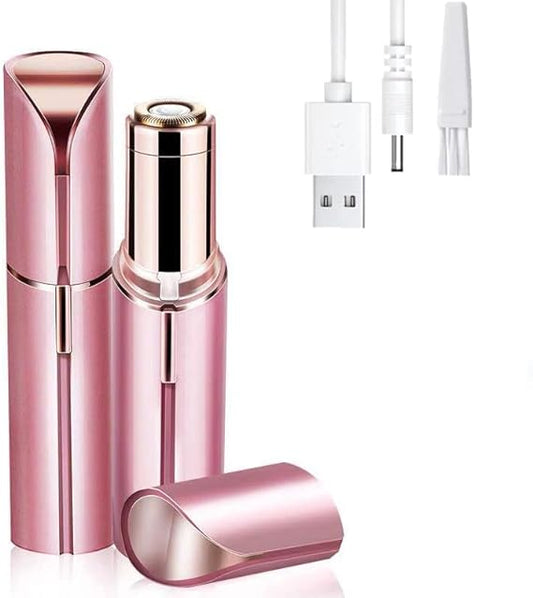 Facial Hair Removal for Women Rechargeable Painless Hair Removal with 1 Charging Cable and 1 Brush Flawless Hair Remover for Lip Hair,Bikini Hair,Armpit Hair, Safe and Painless (Rose Gold)