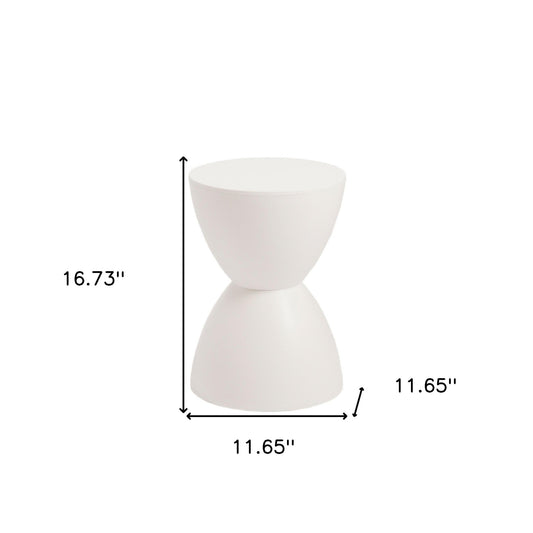 17" White Plastic Backless Bar Chair