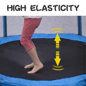 5.5FT Toddler Trampoline, Indoor & Outdoor Playset, Kids Trampoline, Safe Mini Trampoline with Safety Enclosure Net, Gifts for Birthday Boys and Girls, Basketball Hoop and Ball Included, Blue