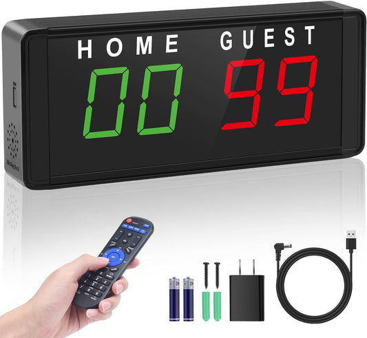 Electronic Scoreboard Portable LED Digital Score Keeper,Cornhole Ccoreboard with Remote for Corn Hole Basketball/ping Pong/Volleyball/Table Tennis Sports, Indoor & Outdoor Games