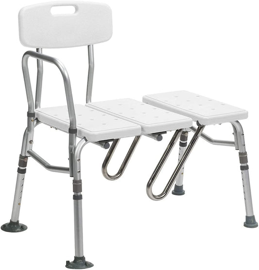 Drive Medical Splash Defense Shower Bathtub Transfer Bench with Curtain Guard