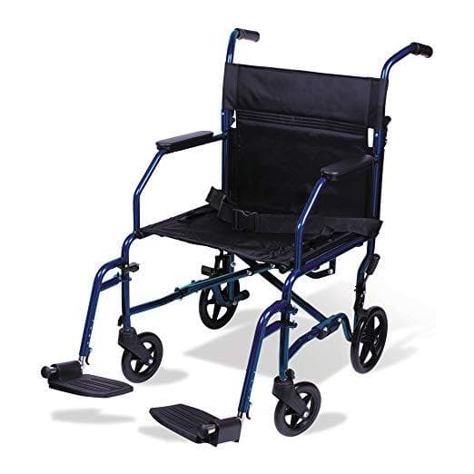 Carex Lightweight Transport Foldable Wheelchair with Footrests