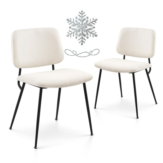 Modern Upholstered Dining Chairs Set of 2, Fabric Dining Room Chairs Accent Diner Chair