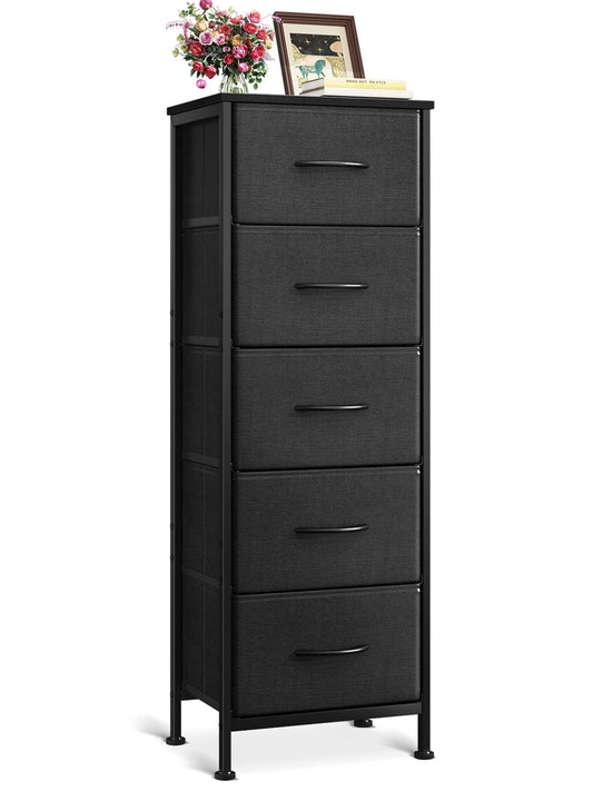 Dresser for Bedroom with 5 Storage Drawers, 48" Tall Dresser Chest of Drawers Fabric