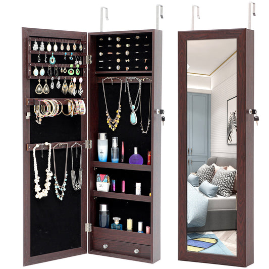 Fashion Jewelry Storage Mirror Cabinet Can Be Hung On The Door