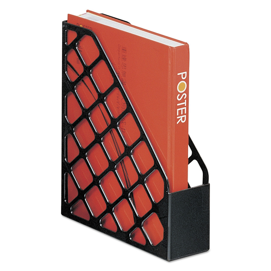 Universal Recycled Plastic Magazine File, 11 3/4 X 3 X 9 1/2, Black -UNV08118