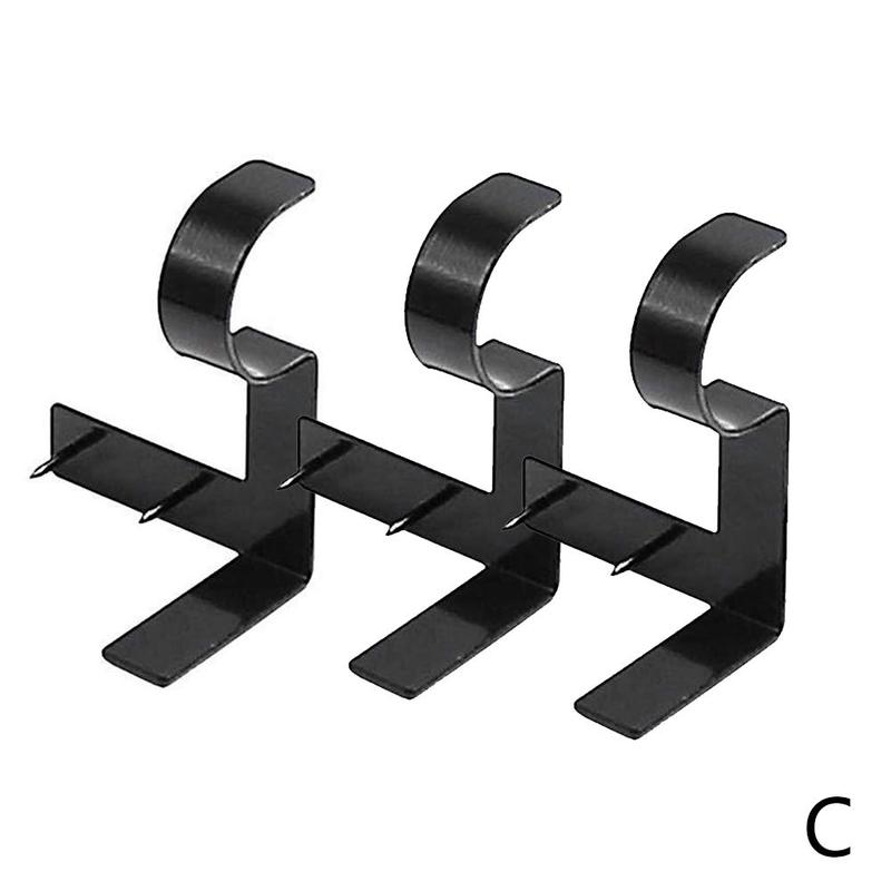 Single Center Support Curtain Rod Bracket Double Hang Curtain Rod Center Support Bracket Iron Plate Frame Curtain Rod Bracket Furniture > Cabinets & Storage > Ironing Centers wartleves Black three-piece suit